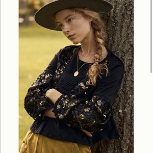 NEW Anthropologie Neale Sequined Cropped Top